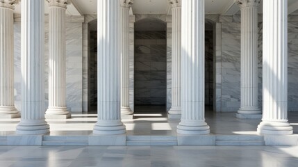 Marble pillars building detail