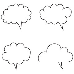Thinking cloud icon set in two styles . Trendy think bubble icon vector  illustration. EPS 10.