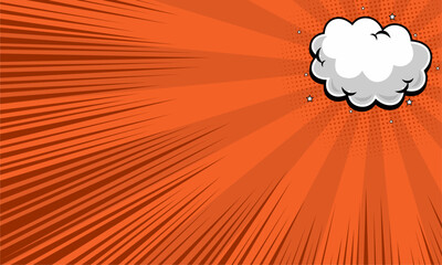 Comic abstract burst background with cloud 
