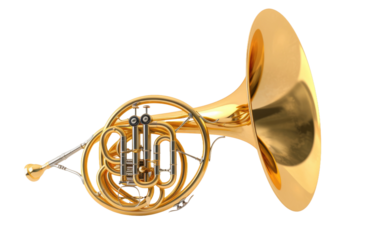 The French Horn isolated on transparent Background