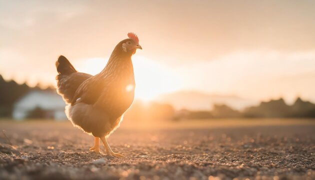 chicken on the ground hd 8k wallpaper stock photographic image