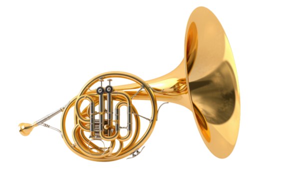 The French Horn isolated on transparent Background