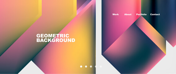 Abstract geometric shapes web design page. Vector Illustration For Wallpaper, Banner, Background, Card, Book Illustration, landing page