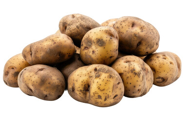 Raw New Potatoes isolated on transparent Background