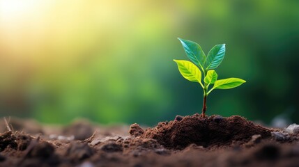 Young plant in the soil, Earth Day Tree Sapling, A young tree sapling 