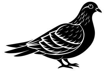 Fototapeta na wymiar a dove bird on a tree silhouette vector illustration