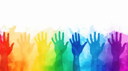 Pride month diverse handprints, Handprints in rainbow colors