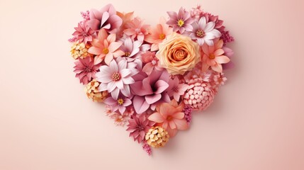 Mother's day floral heart, A heart made of flowers 