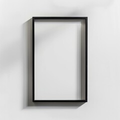 Minimalist black rectangle frame, stark contrast on white background, for a striking modern aesthetic