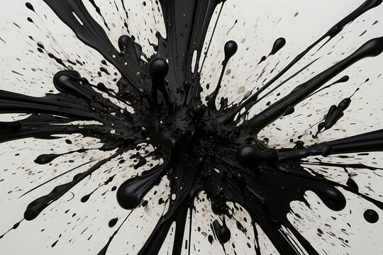 black ink splash on white background , ai Generated image