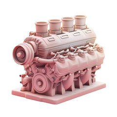 Engine, Clay Render, Pastel Color 