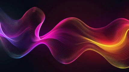 sound wave. futuristic abstract background blurred neon light curve movement,Abstract compilation lines on black background - obrazy, fototapety, plakaty