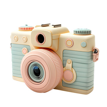 Camera, Clay Render, Pastel Color
