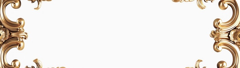 Classic rectangle frame with gold leaf edging, vows of elegance on a white background