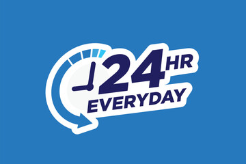 Naklejka na ściany i meble 24 hours logo, 24 hours everyday template