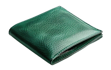Green-Hued Leather Wallet isolated on transparent Background