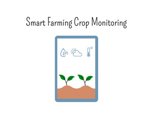 Smart farming and agriculture concept. Smart farming crop monitoring. Smart farming illustration. Suitable for infographics, social media, education and awareness.