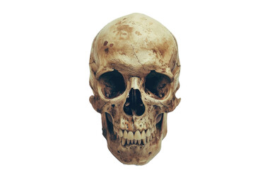 Antique Human Skull Hue isolated on transparent Background