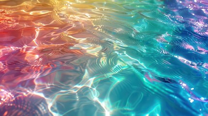 Featuring rainbow colors, the background texture of swimming pool water creates a bright and airy atmosphere.  © Matthew