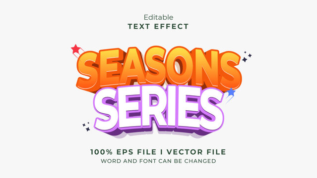 editable seasons searies text effect.typhography logo