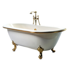 close up on bathtub isolated