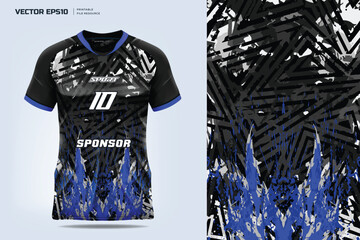 Jersey mockup template t shirt design. Abstract grunge design for jersey soccer football kit. vector eps file