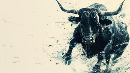 Racing Bull, Bull Fighting, world Animals Day, International Animal, Generative Ai - obrazy, fototapety, plakaty