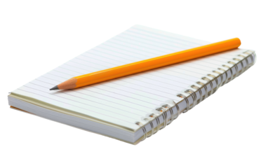 Unveiling Creativity: The Notepad and Pencil Combo isolated on transparent Background