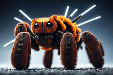 Macro   robot like tarantula Sci-fi style wallpaper