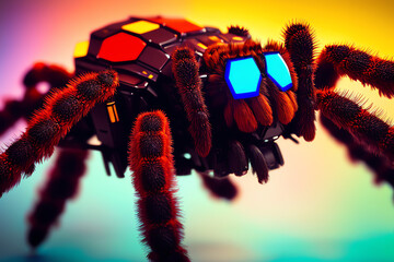 Macro   robot like tarantula Sci-fi style wallpaper