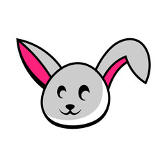Rabbit Head Vector Logo Design Template