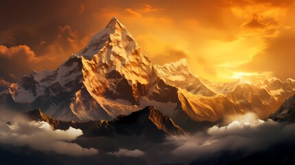 golden mountain top landscape wallpapers illustration abstract art decorative painting background