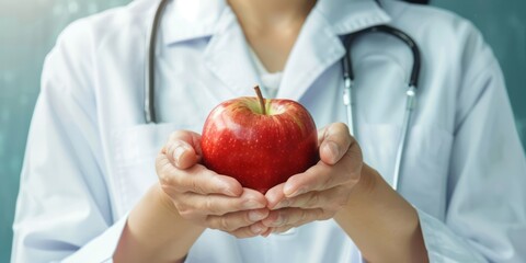 doctor holding apple, improve health 
