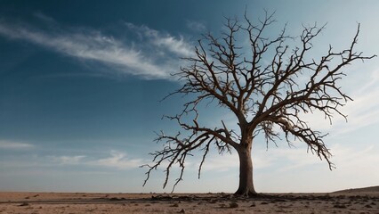 Lone Tree Reaching Across Desolate Landscape