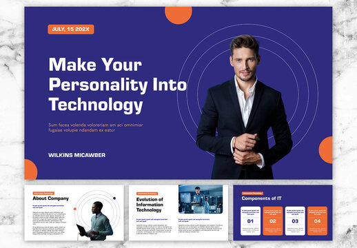 Blue and Orange IT Digital Presentation