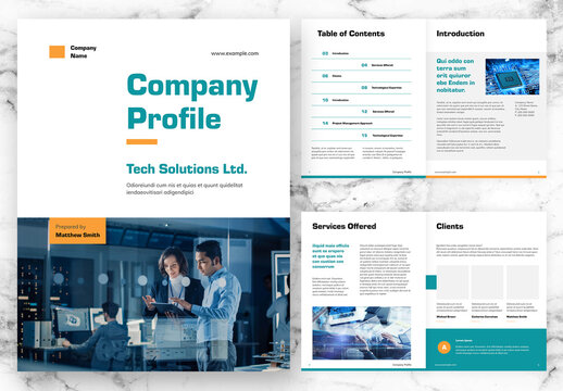 Green and Orange IT Company Profile