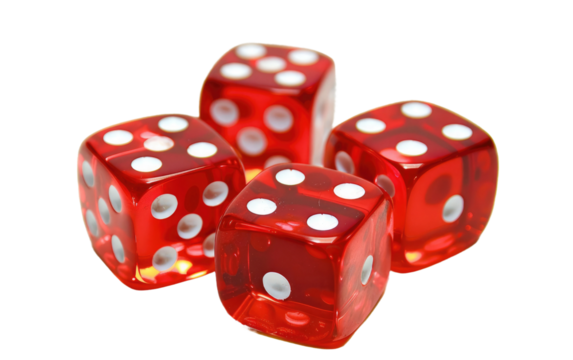 Crimson Dice isolated on transparent Background