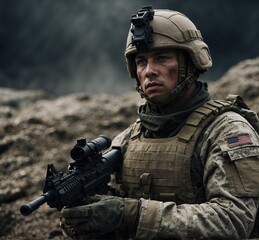Fototapeta premium soldier in uniform