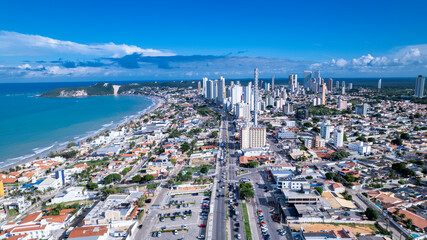 Aerial view of Ponta Negra beach, Morro do Careca, in Natal, Rio Grande do Norte, Brazil.