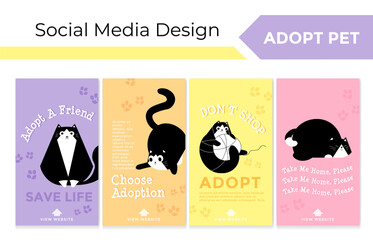 Colorful network story set for pet adoption promo