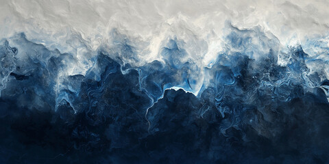 A large wave with a blue and white background - obrazy, fototapety, plakaty
