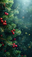Christmas tree branches background 