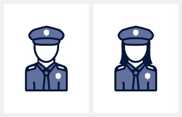Police and Policewoman icon vector. Signs and symbol for websites, web design, mobile app on white background
