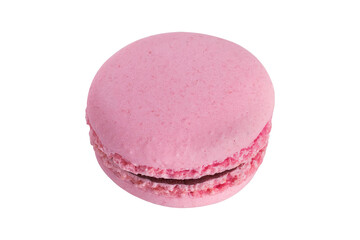 Pink macaron on isolated white background
