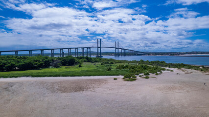 Aerial view of the Newton Navarro Bridge, in Natal, Rio Grande do Norte, Brazil.