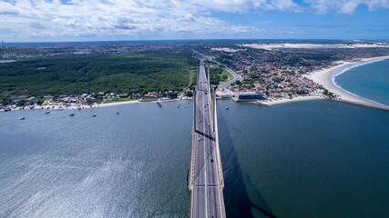 Aerial view of the Newton Navarro Bridge, in Natal, Rio Grande do Norte, Brazil.