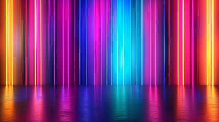 Bold and dynamic vertical lines in a spectrum of neon colors, creating an electrifying and attention-grabbing backdrop.