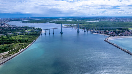 Aerial view of the Newton Navarro Bridge, in Natal, Rio Grande do Norte, Brazil.
