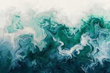Abstract watercolor paint background by deep teal color white and green with liquid fluid texture for backdrop  - obrazy, fototapety, plakaty