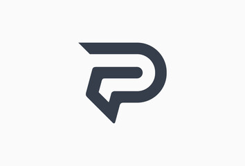 Letter P Logo. Abstract Line Alphabet Logotype Concept for Technology, Branding, Business, Corporate, Company Identity.